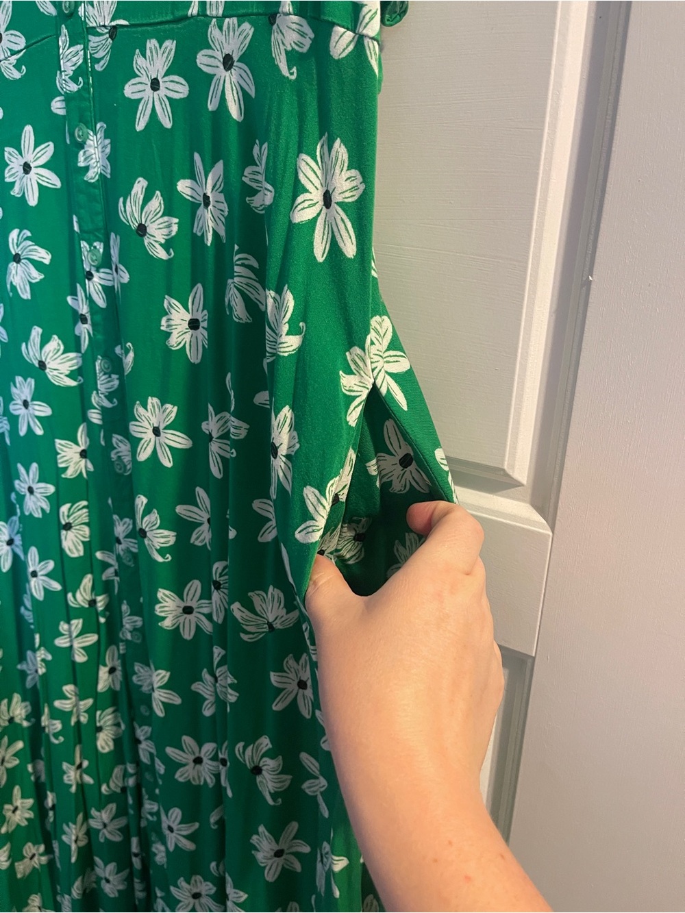 Ava & Viv Green Floral Button-Front Midi Dress - Picture 5 of 7